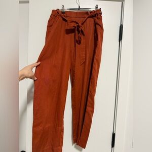 Eileen Fisher Rust Tie-Waist Women's Lantern Pant